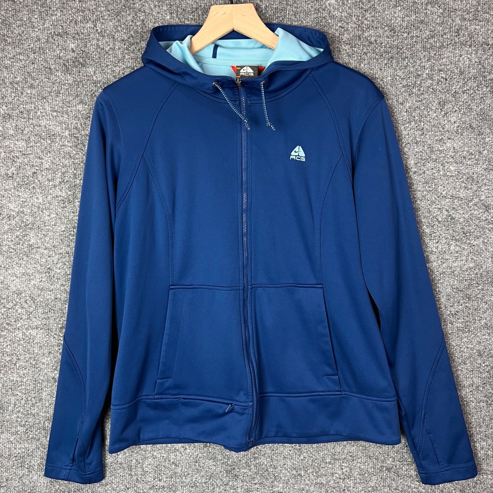 Nike ACG‎ Dri FIT Full Zip Hoodie Jacket Blue Women's Activewear Size L